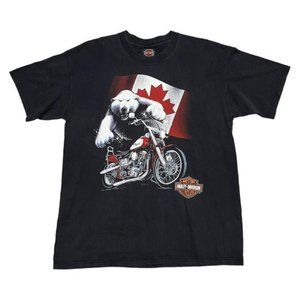 Harley Davidson Vintage 90s Motorcycle Polar Bear New Brunswick Biker Tee Shirt